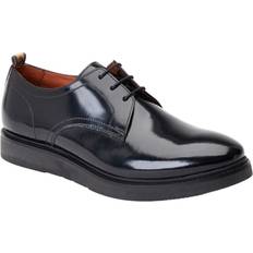 Rubber Derby Base London Mens Roly Plain Leather Derby Shoes - Black