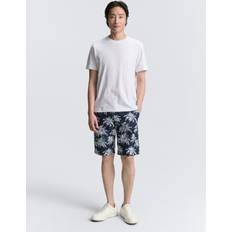 Blommiga - Herr Byxor & Shorts Tom Tailor Herren Regular Chino Shorts mit Palmen-Print - Blau