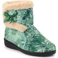 Green Slippers Pavers Warm-Lined Touch-Fasten Slippers - Green