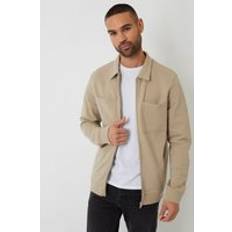 Beige - Overshirts Jackets Threadbare Zip Through Pique Shacket - Beige
