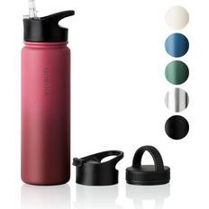 Edelstahl Trinkflasche 750ml Thermo Flasche Sport Isolierflasche Leicht - Rot
