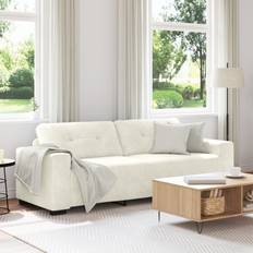Hörnsoffor - Trä vidaXL 3-Sitssoffa I Grädde 180 cm Sammet Soffa 3-sits