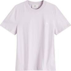 Ami Paris Dam T-shirts Ami Paris Cotton Cropped T-Shirt - Purple