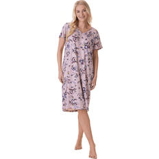 Florals - Women Nightgowns Camille Lightweight Floral Print Nightdress - Mauve