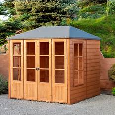 Brown - Wood Small Cabins Shire Charleston 7 x 7 ft Summerhouse (Building Area )