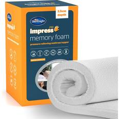 Silentnight Impress 2.5Cm Memory Foam Topper - Black Mattress Cover White (190x)
