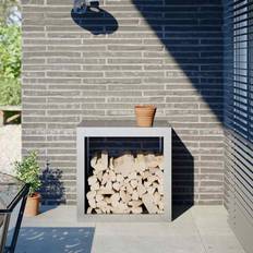 Steel Firewood Baskets vidaXL Firewood Rack 60x40x60 cm Galvanised Steel