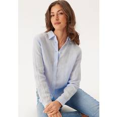 Dam - Oxfordskjortor Gant Reg Linen Shirt - Blå