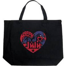 Fabric Tote Bags LA Pop Art rge Word Tote Bag - Black