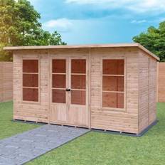 Brown - Wood Small Cabins Shire Dahlia 12x6 Pent Summerhouse (Building Area )