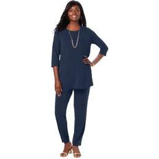 Suits Plus Size Women's 2-Piece Stretch Knit Mega Swing Set - Navy