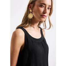 Street One Frauen Strukturmix-Top - Schwarz
