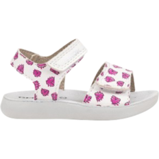 Geox Girl's Light Floppy Sandal - White/Fuchsia