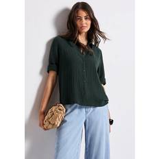 Street One Frauen Musselin Hemdbluse - Grün