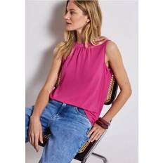 Street One Frauen Jersey-Top mit Raffung - Pink