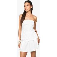 White - Wrap Dresses boohoo Womens Tailored Wrap Bandeau Mini Dress - White