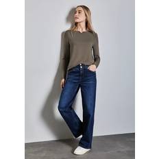 Street One Frauen Shirt mit Ausschnitt-Detail - Braun