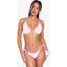 Pink - Women Bikini Bottoms boohoo Womens Swimwear Essentials Tie Side Bikini Briefs - Pink