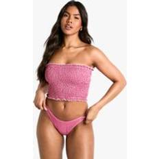 Red Bikini Sets boohoo Womens Gingham Seersucker Bikini Top Bottoms Set - Red