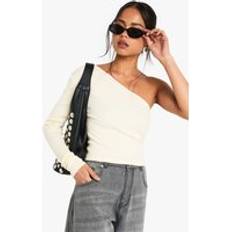 boohoo Womens Basics One Shoulder Top - White