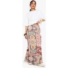 Paisley Skirts boohoo Womens Patchwork Paisley Print Woven Maxi Skirt - Pink