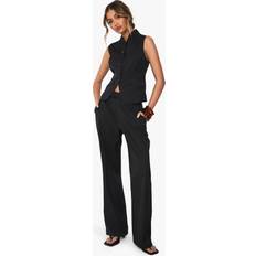 Boohoo Slim Trousers boohoo Womens Tailored Slim Straight Leg Trousers - Black