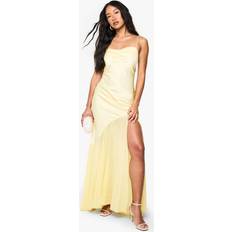 boohoo Womens Satin And Chiffon Mix Maxi Dress - Yellow