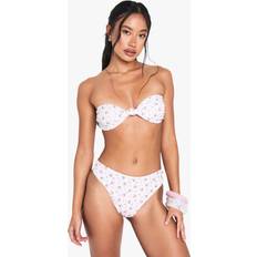 Florals Bikini Bottoms boohoo Womens Swimwear Essentials Ditsy Floral Bikini Bottoms - Pink