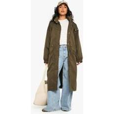 Boohoo Rain Clothes boohoo Womens Hooded Cinched Waist Festival Mac - Green