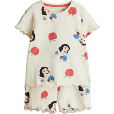 H&M Cotton Jersey Pyjamas - Light Yellow/Snow White