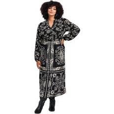 Avenue Midi Dresses Avenue Eliana Scarf Placement Print Dress - Plus Size