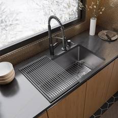 Full-Size Sinks Karran Fusion UUMSB3031-PK1 30 in x 18.25 in Stainless Steel Kitchen Sink