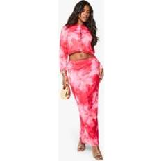 Pink Skirts boohoo Womens Floral Print Woven Maxi Skirt - Pink