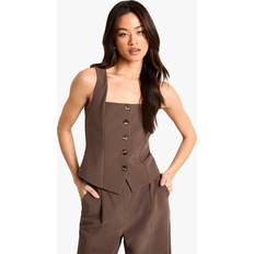 Boohoo Vests boohoo Womens Tall Essential Square Neck Waistcoat - Beige