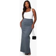 Grey Skirts boohoo Womens Plus Bengaline Column Maxi Skirt - Grey