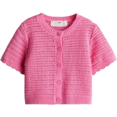 Cardigans H&M Pointelle Knitted Cardigan - Pink (1276856002)