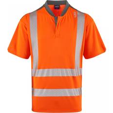 Work Tops leo Workwear Putsborough Leo EcoViz Coolmax High Performance T-Shirt - Orange