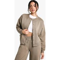 Fleece - Women Cardigans boohoo Womens High Neck Fleece Cardigan - Green