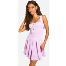 Boohoo Corsets boohoo Womens Stretch Crepe Square Neck Corset - Purple