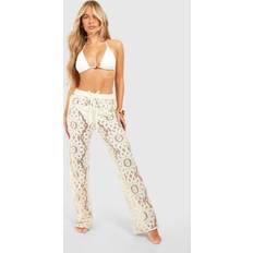 M Swimsuit Cover-Ups & Sarong Wraps boohoo Womens Crochet Tie Beach Trousers - White