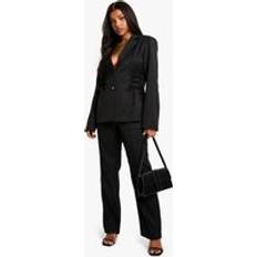 Boohoo Slim Trousers boohoo Womens Woven Tailored Slim Straight Leg Trousers - Black