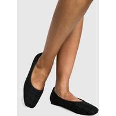 Black Ballerinas boohoo Womens Boucle Ballet Flats - Black