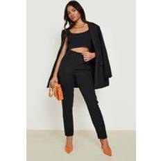 Women Trousers & Shorts boohoo Womens High Waist Tapered Tailored Suit Trousers - Black