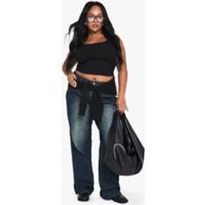 boohoo Womens The Plus Boyfriend Jean - Blue