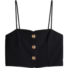 H&M Cropped Strappy Top - Black