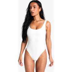Swimsuits boohoo Womens Petite Swimwear Essentials Square Neck Swimsuit - White