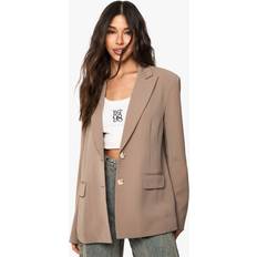 boohoo Womens Tailored Woven Single Breast Blazer - Beige