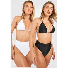 Sportswear Garment - Women Bikini Bottoms boohoo Womens 2 Pack High Waisted Bikini Brief - Black