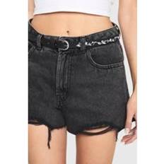 Boohoo Belts boohoo Womens Flower Embroidered Skinny Belt - Black