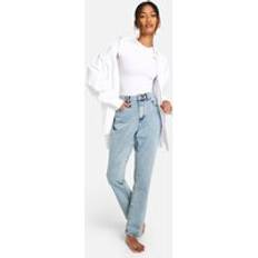 Boohoo Slim Jeans boohoo Womens High Waisted Slim Fit Jeans - Blue